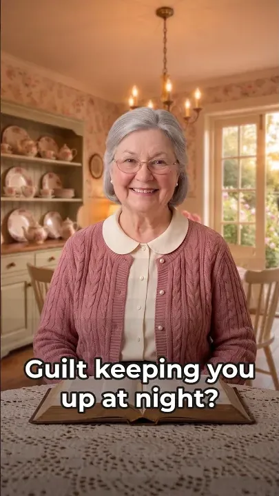 Goodness Granny smiling at her kitchen table with an open Bible in front of her
